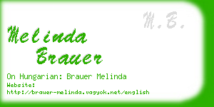 melinda brauer business card